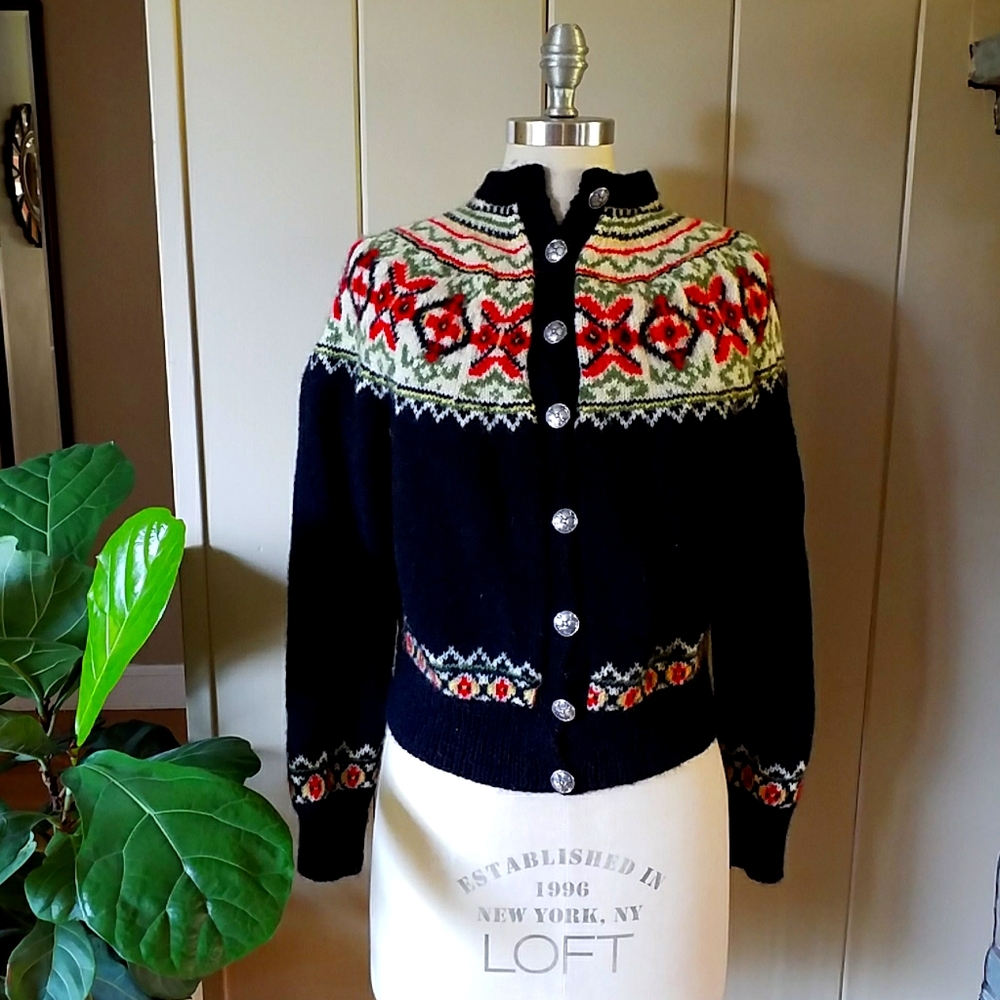 Vintage  Norwegian  Fairisle  wool sweater